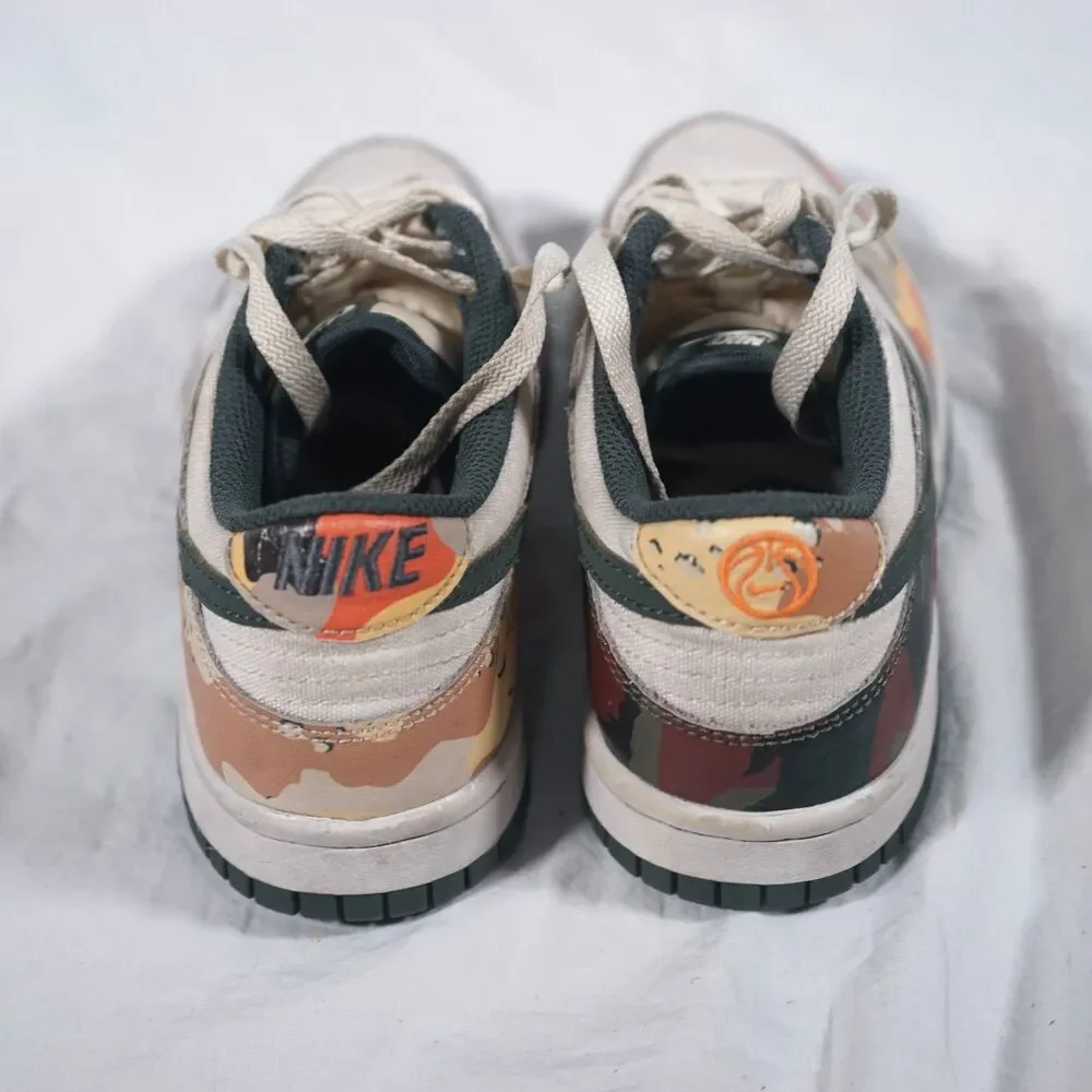 Nike Dunk Low SE Sail Multi-Camo GS White Green 4Y DB1909-100